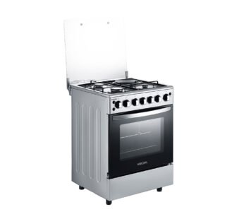 Bruhm Gas Cooker BGC-6631IS – 3 Gas, 1 Hotplate Double Oven Grill- High End- Silver